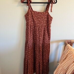 Madewell Floral Midi Dress - Brown